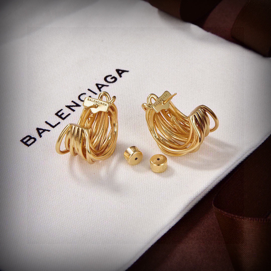 Balenciaga Gold 18K Gold Earrings