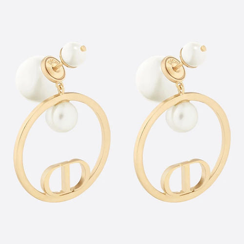 Dior Circle Pearls 18K Gold Earrings