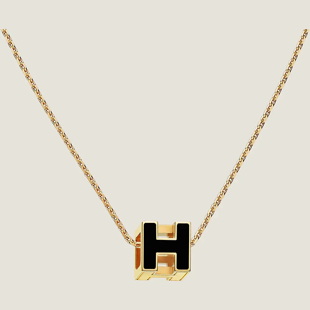 Hermes Cage D'H 18K Gold Necklace