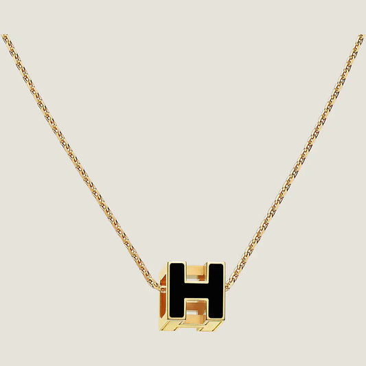Hermes Cage D'H 18K Gold Necklace