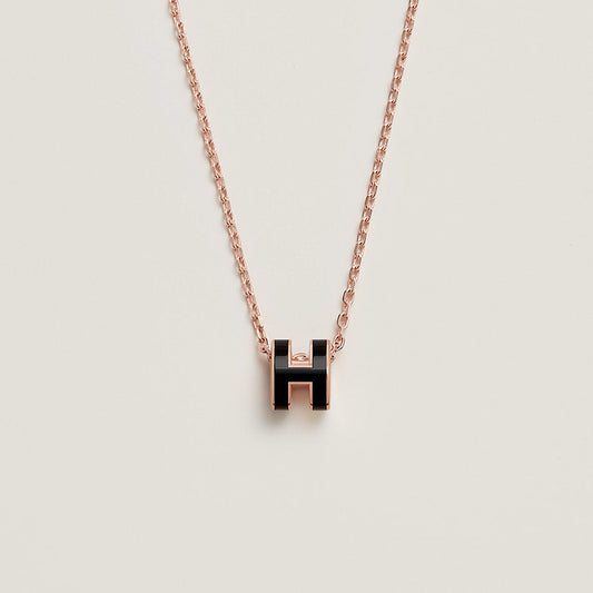 Hermes Mini Pop Black 18K Gold Necklace