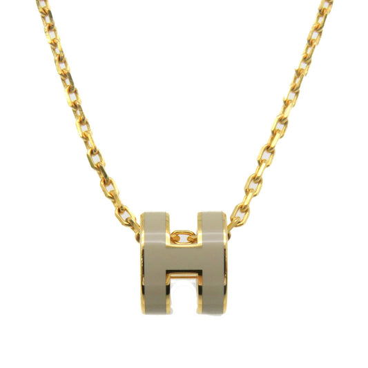 Hermes Mini Pop Grey 18K Gold Necklace