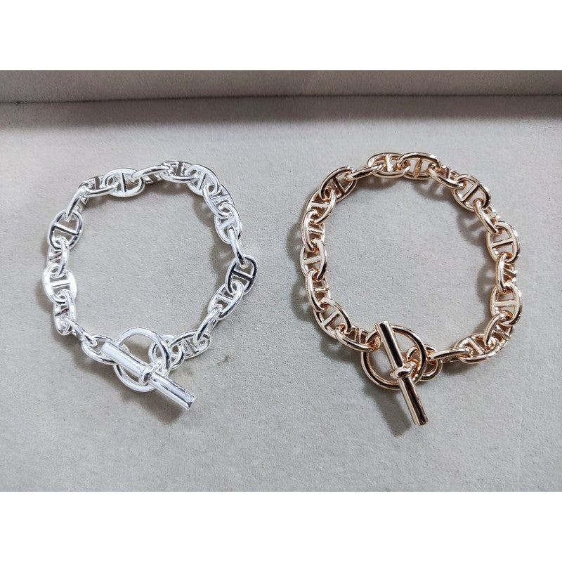 Hermes Cha?ne D'ancre Encha?n ̈¦e 18K Gold Bracelet